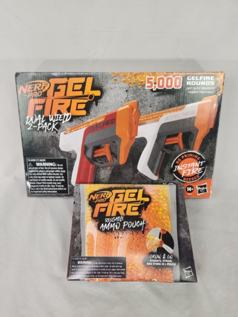 NERF PRO Gel Fire Dual Wield 2 pack 5000 Gelfire rounds Extra Ammo Pouch